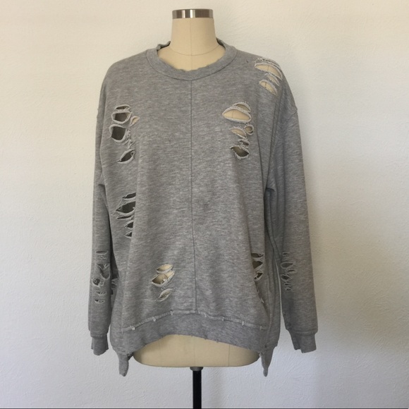 Jolie Tops - Ollie & Chloe by Jolie Distressed Sweatshirt